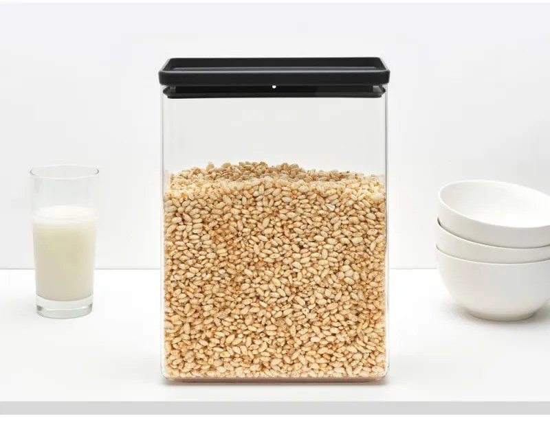 Кутия за съхранение Brabantia Tasty+ Stackable 1008877, 5.4 л, Силиконово уплътнение, Без BPA, Тъмносив