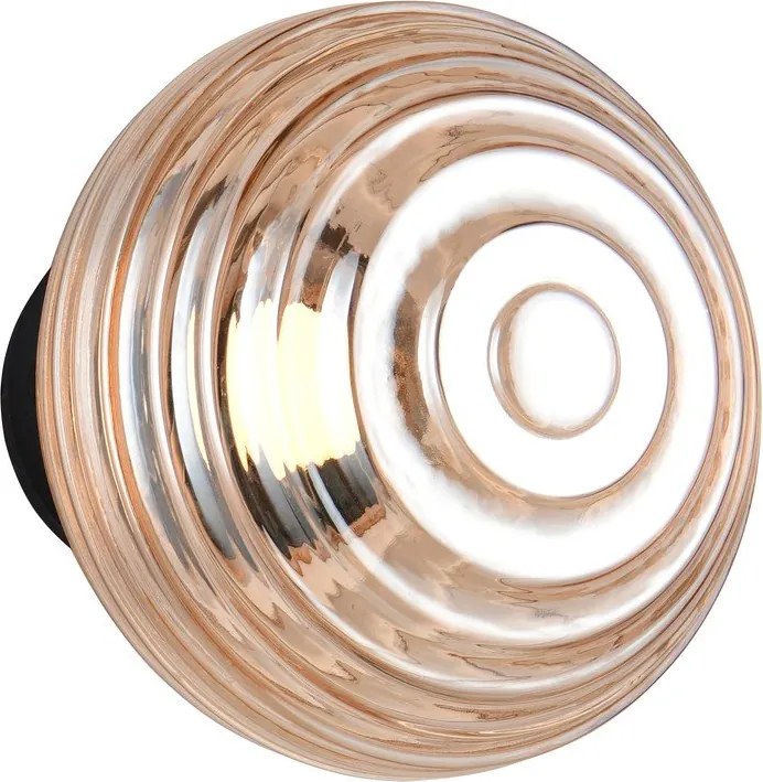 Стъклена LED стенна лампа с USB в кехлибарен цвят ø 15,5 cm Earl – Reality