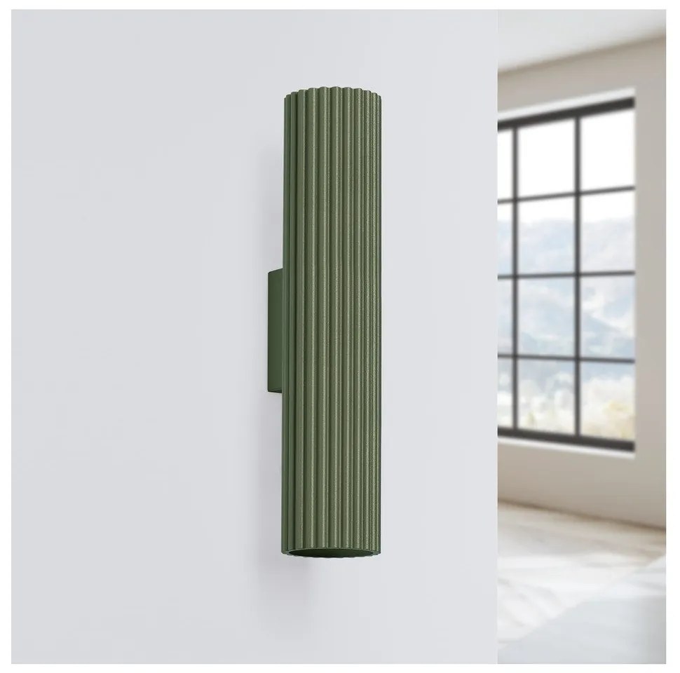 Зелена стенна лампа Gleam – Sollux