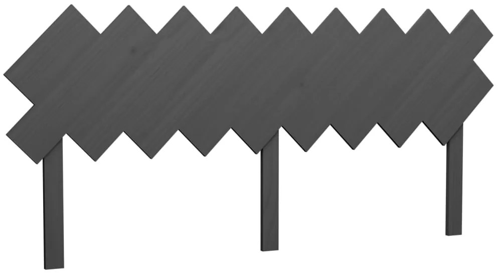 819237 vidaXL Горна табла за легло, сива, 178x3x80,5 см, бор масив