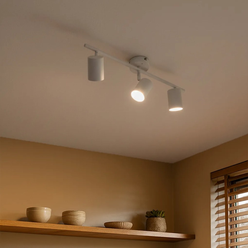 Модерен таванен прожектор бял 3-светлини регулируем - Jeana