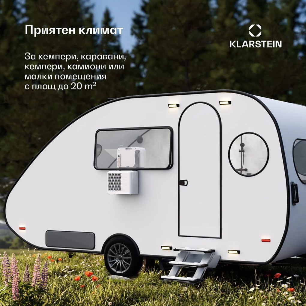 Klarstein Chillavan мобилен климатик за кемпери | 5000 BTU | 33 см | 12,2 м² | Клас на енергийна ефективност A