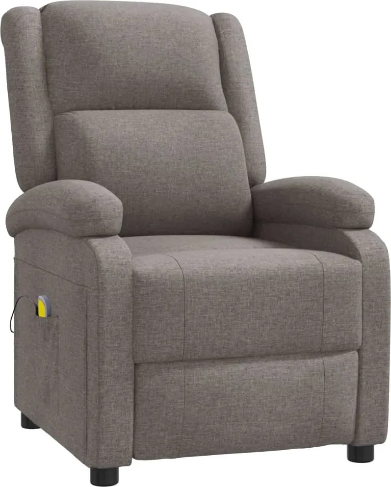 342434 vidaXL Wingback масажен стол, таупе, текстил