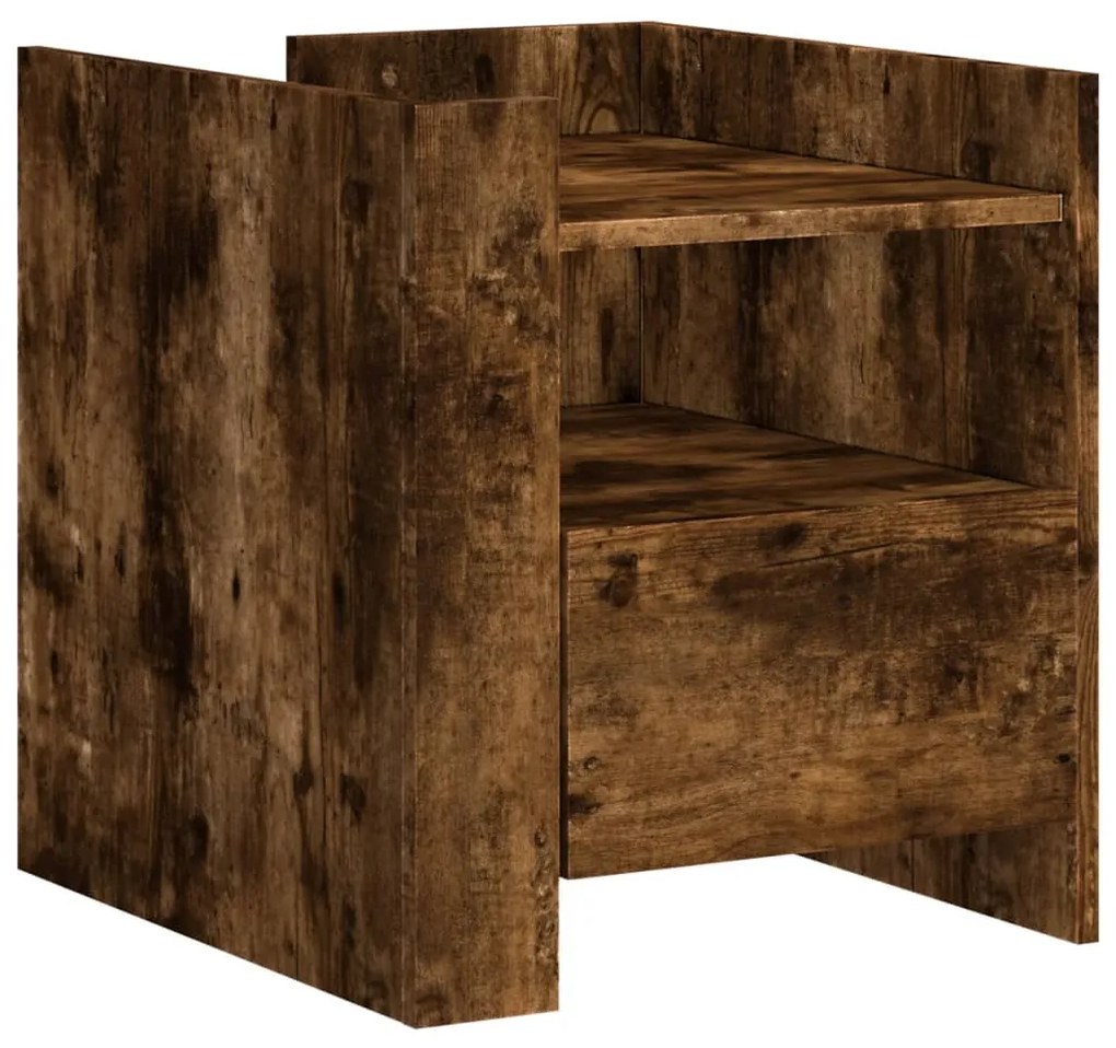 848280 vidaXL Нощно шкафче, опушен дъб, 45x50x50 см, инженерно дърво