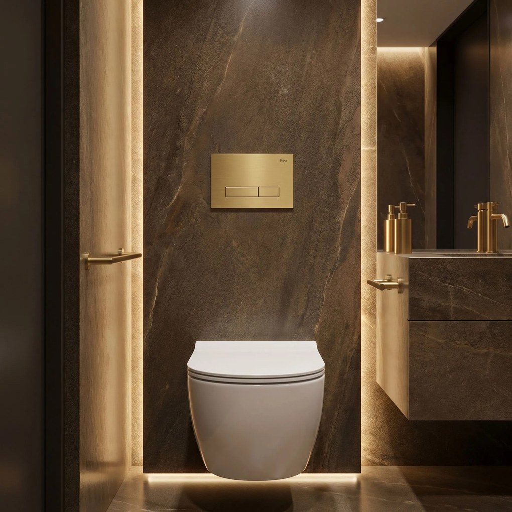 Комплект Структура за Вграждане за WC Slim 024N с Бутон HD Gold
