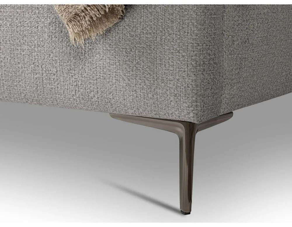 Светлосиво двойно тапицирано легло с включена подматрачна рамка 160x200 cm Makana – Makamii