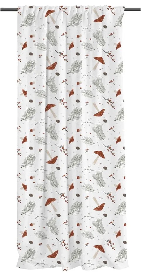 Бяла завеса от памучен сатен 110x250 cm Toadstools – Butter Kings