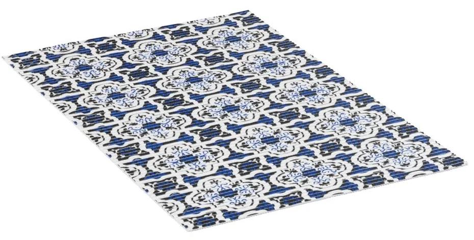 Бяло и синьо пластмасово килимче за баня 50x80 cm Murcia - Wenko