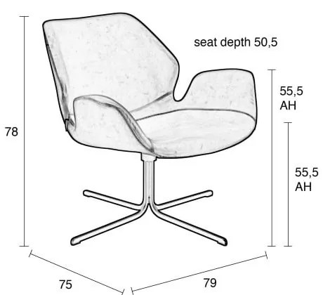 Черен стол Nikki - Zuiver