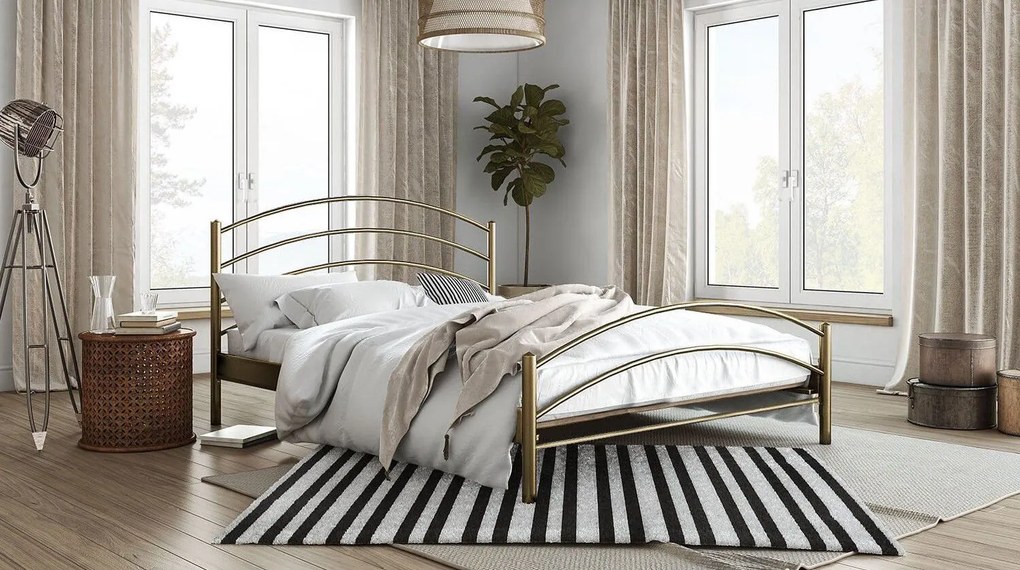 Легло Kelly-90x190-Gold-Με ποδαρικό