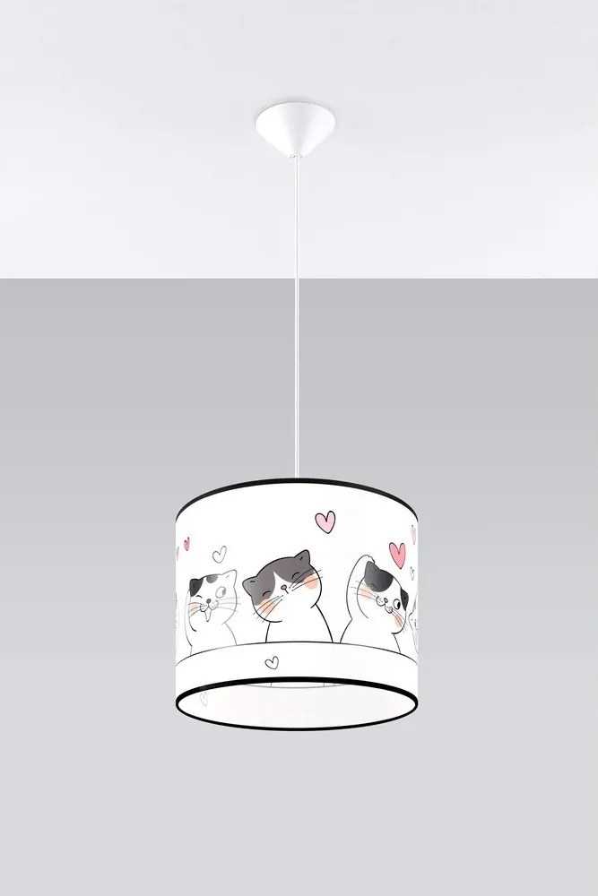 Бяло детско осветително тяло Puss – Sollux