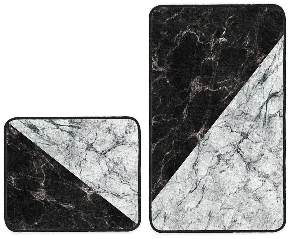 Черно-бели изтривалки за баня в комплект от 2 броя 60x100 cm - Mila Home