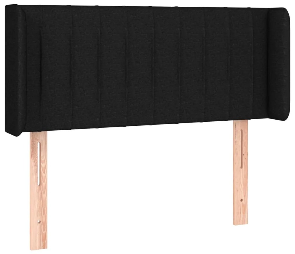 3118982 vidaXL Горна табла за легло, черна, 83x16x78/88 см, плат