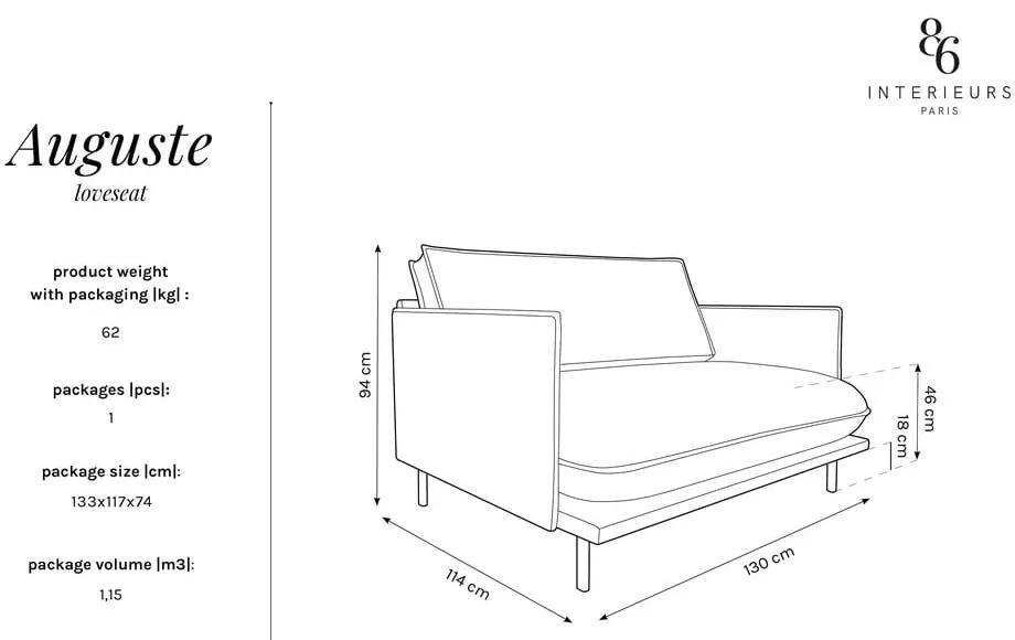 Сив фотьойл с кадифена повърхност Auguste - Interieurs 86