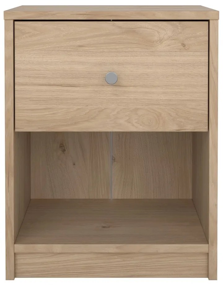 Нощно шкафче в дъбов декор с рафтове May - Tvilum