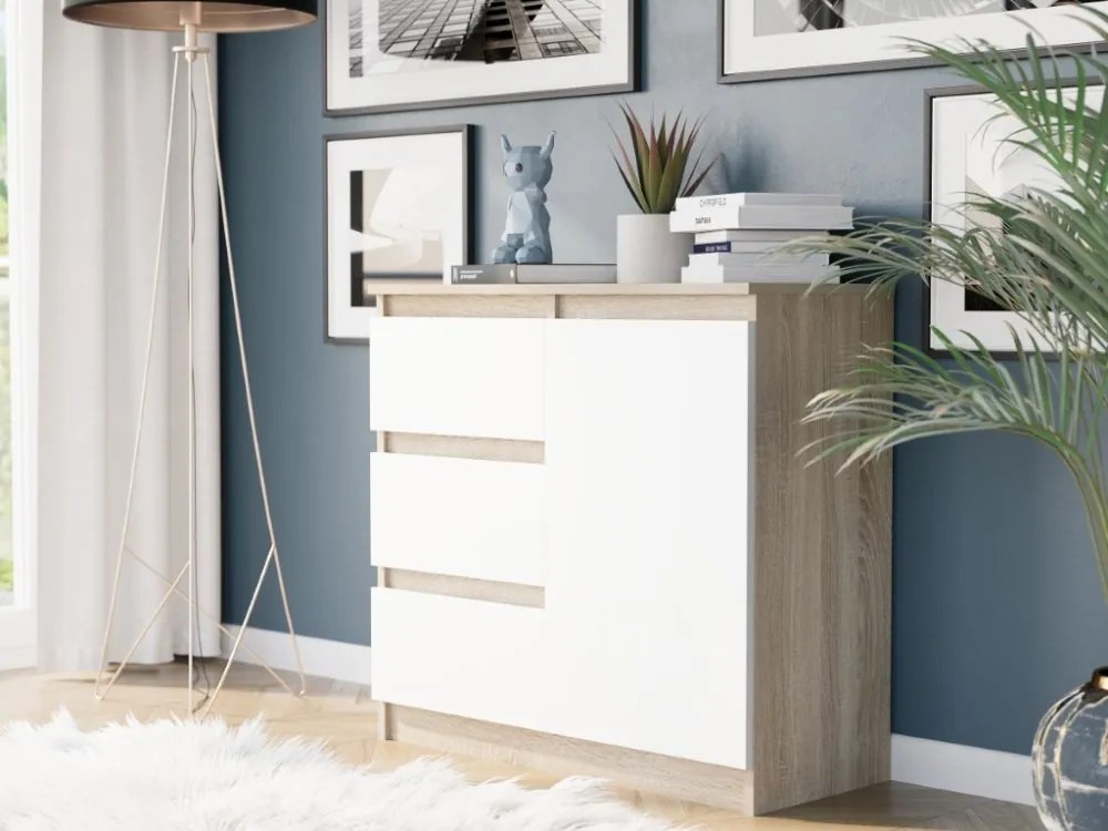 Комод R-80-S3 с чекмеджета 80 см - различни цветови варианти sonoma