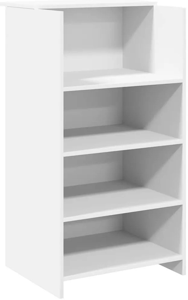 859015 vidaXL Рецепционно бюро, бяло, 55x50x103,5 см, инженерно дърво