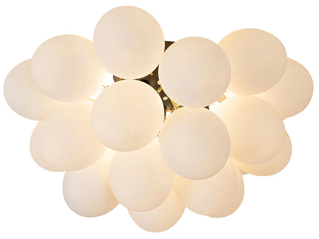 Интелигентна лампа за таван, черна, с опалово стъкло, 6 светлини, вкл. 6 WiFi G9 - Uvas