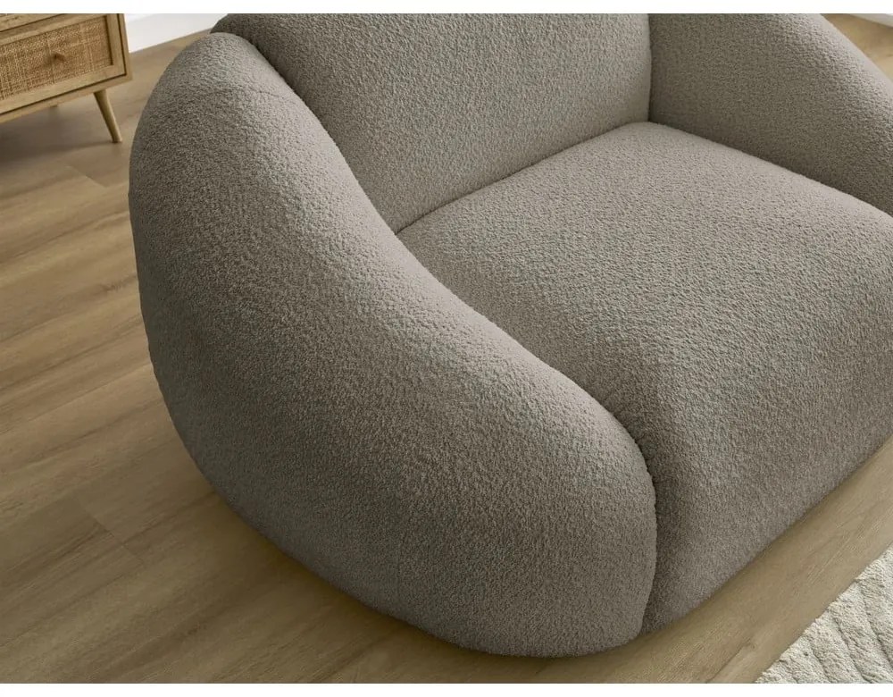 Сиво-кафяво кресло от букле Tina – Bobochic Paris