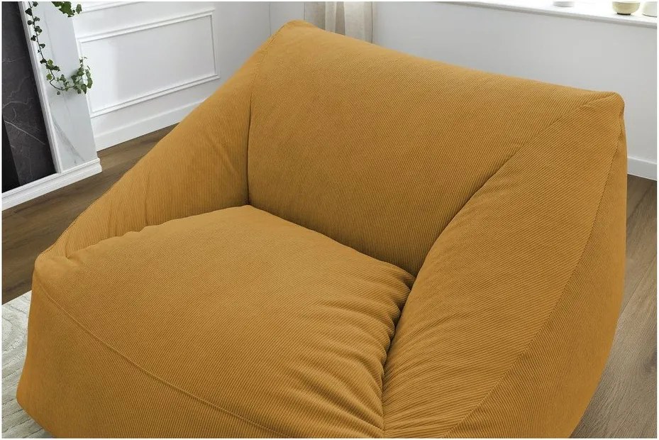 Жълт пуф от рипсено кадифе Lilibet – Bobochic Paris