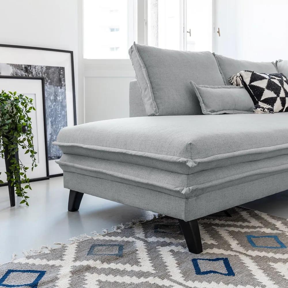 Светлосив U-образен разтегателен диван, ляв ъгъл Charming Charlie - Miuform