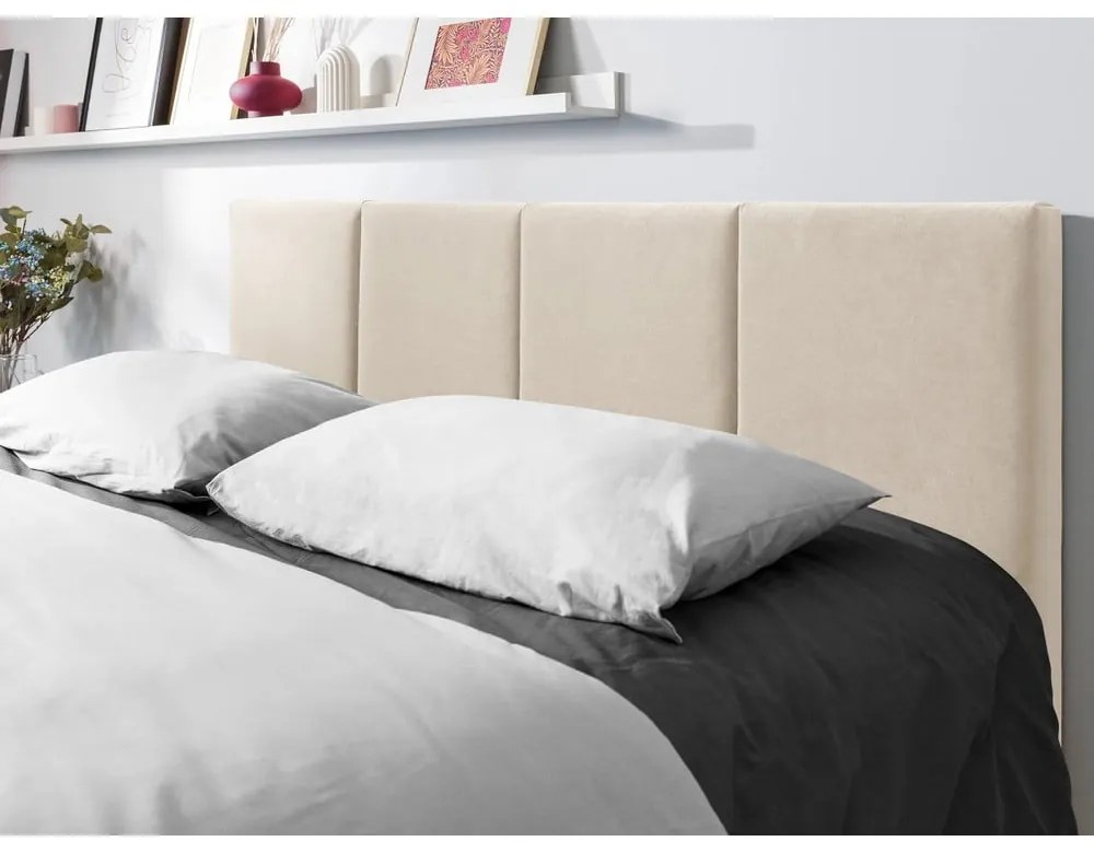 Бежово кадифено двойно легло , 160 x 200 cm Juniper - Mazzini Beds