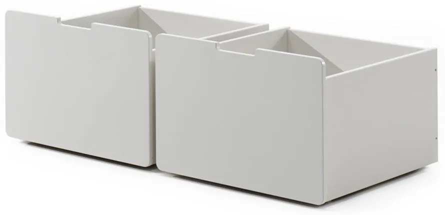 Бели чекмеджета за под детско легло 2 бр Pino - Vipack