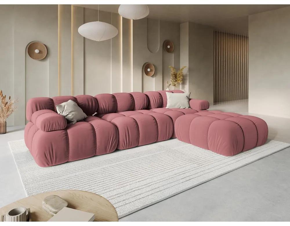 Розов кадифен диван 282 cm Bellis - Micadoni Home
