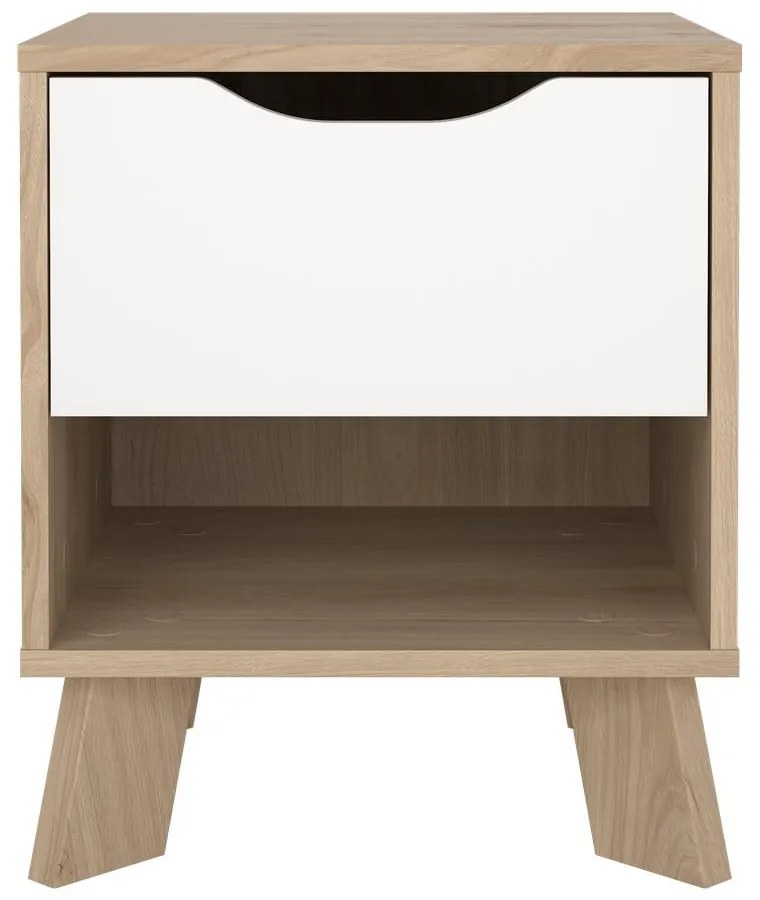 Нощно шкафче в бял и естествен цвят Ikast – Tvilum