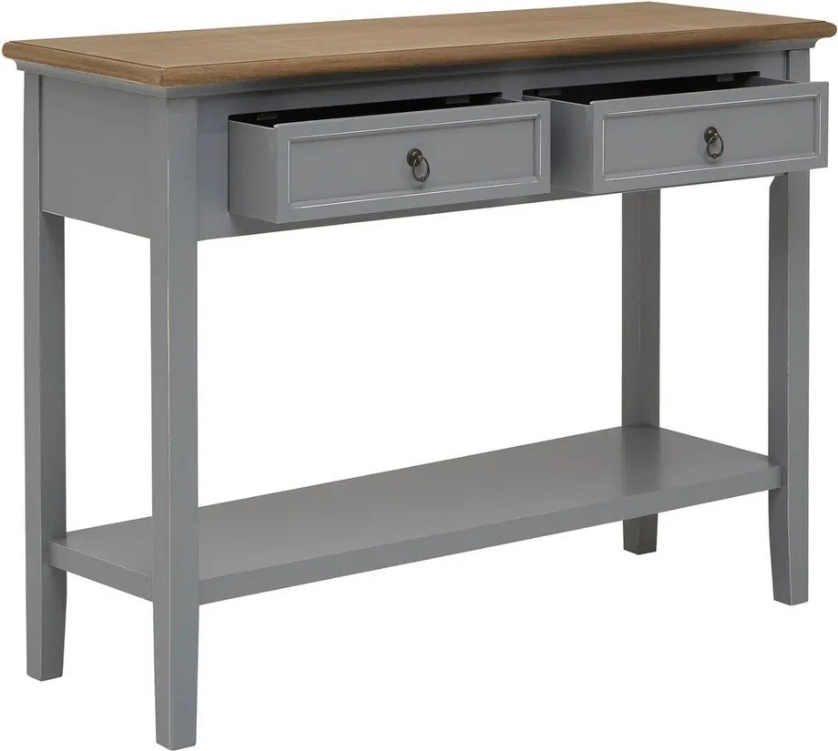 Сива конзолна маса от масивна Пауловния 34,5x99 cm Henley – Premier Housewares