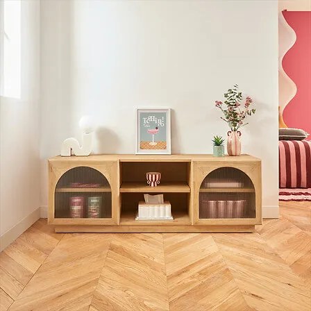 ТВ шкаф atmosphera Lousada, 2 врати и 1 рафт, 160x40x55 cm, Акация, MDF
