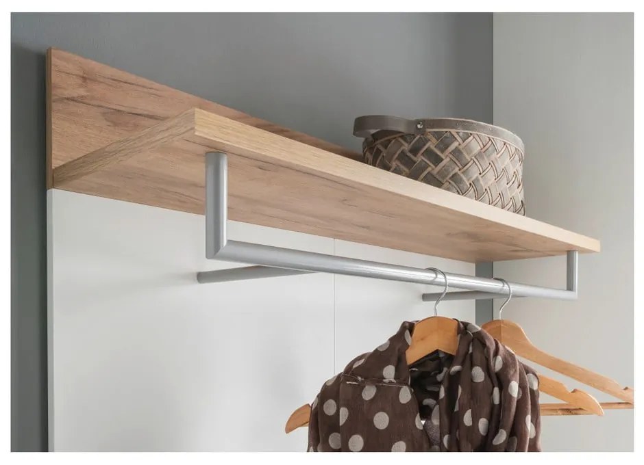 Панел за закачалки в дъбов декор в бяло и натурално Topix - Germania