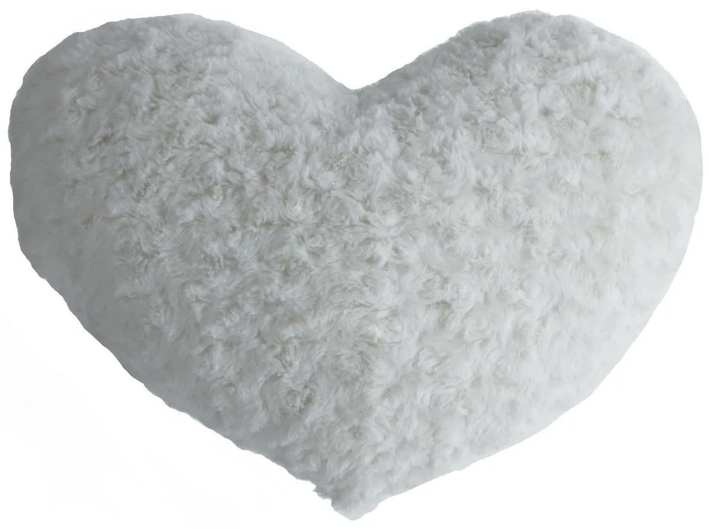 Декоративна възглавница atmosphera Heart, Букле, 28x36 cm - Бял