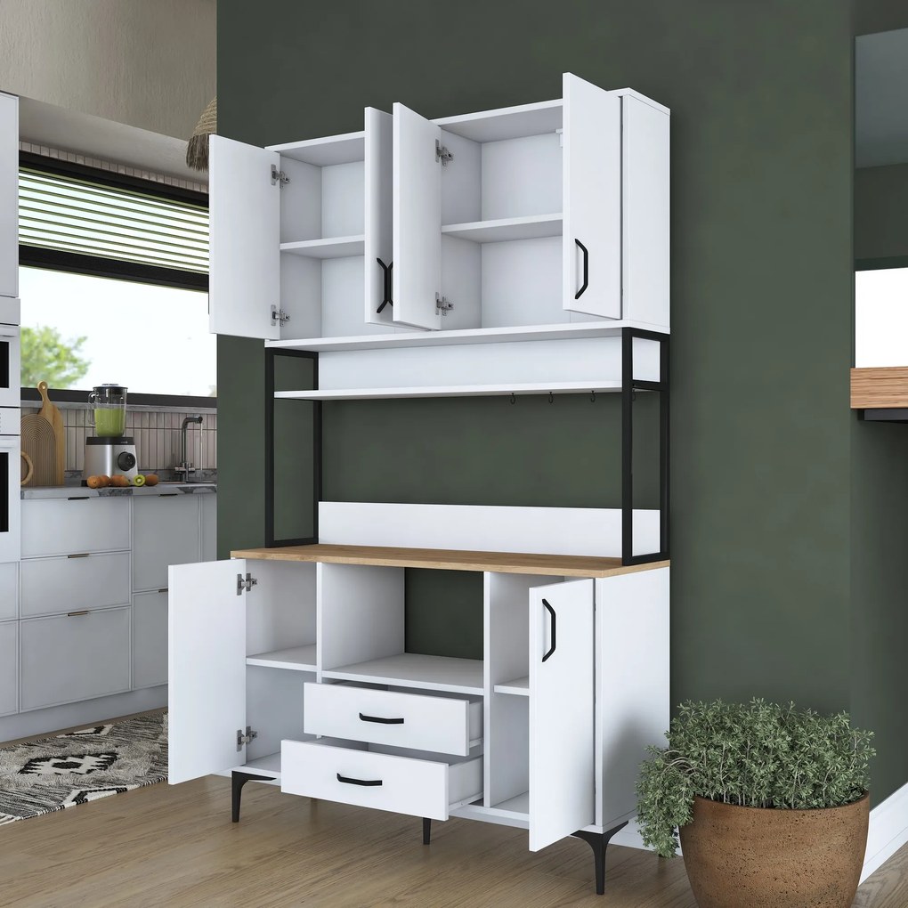 Многофункционален шкаф JE169, цвят Бял Орех