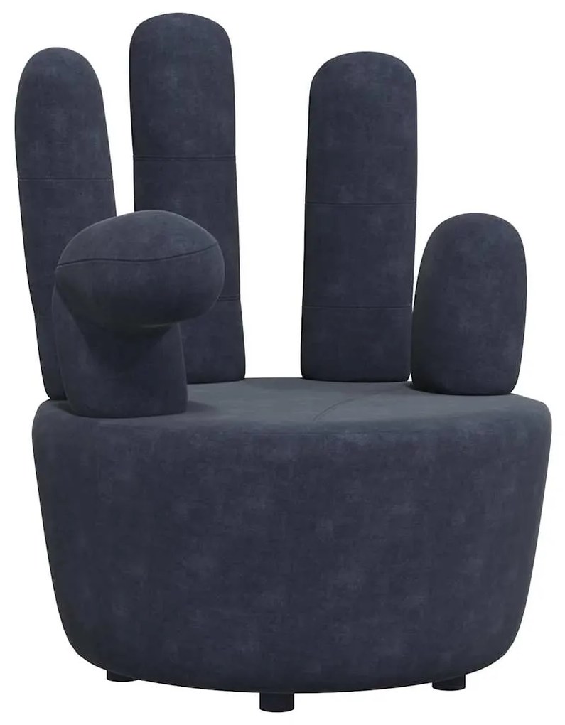 241730 vidaXL Стол във формата на ръка, черен, кадифе