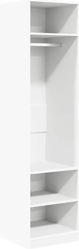 800234 vidaXL Гардероб, бял, 50x50x200 см, инженерно дърво