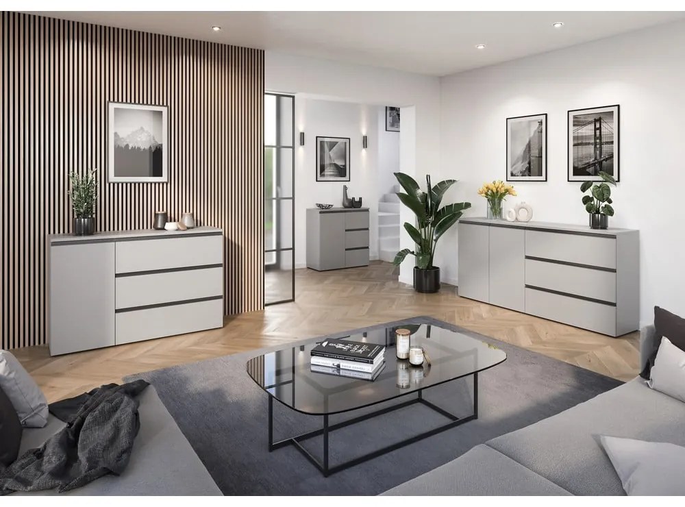 Сив висок скрин 90x91 cm Bastia - Germania