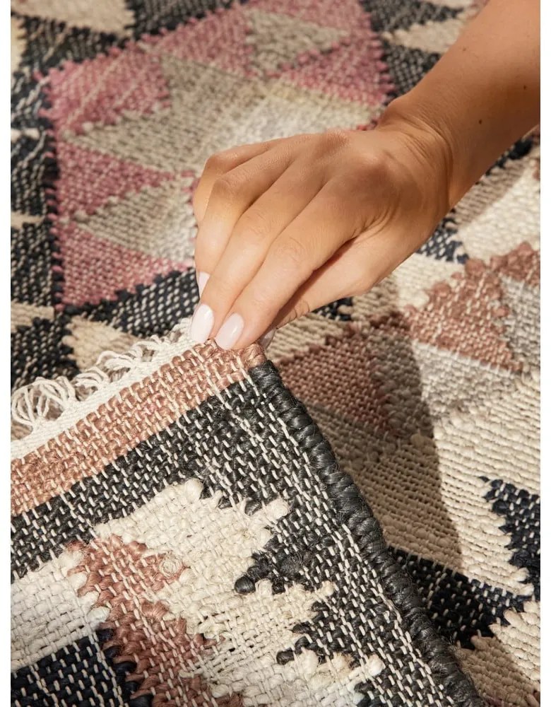 Сива ръчно изработена ютена пътека 80x200 cm Roya Parsa – Elle Decoration