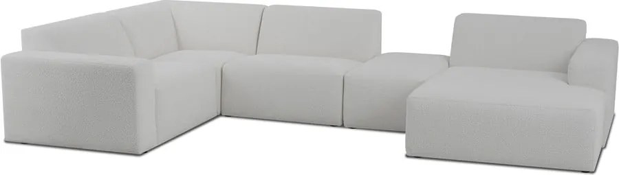Бял ъглов диван от букле ("U" форма) Roxy – Scandic