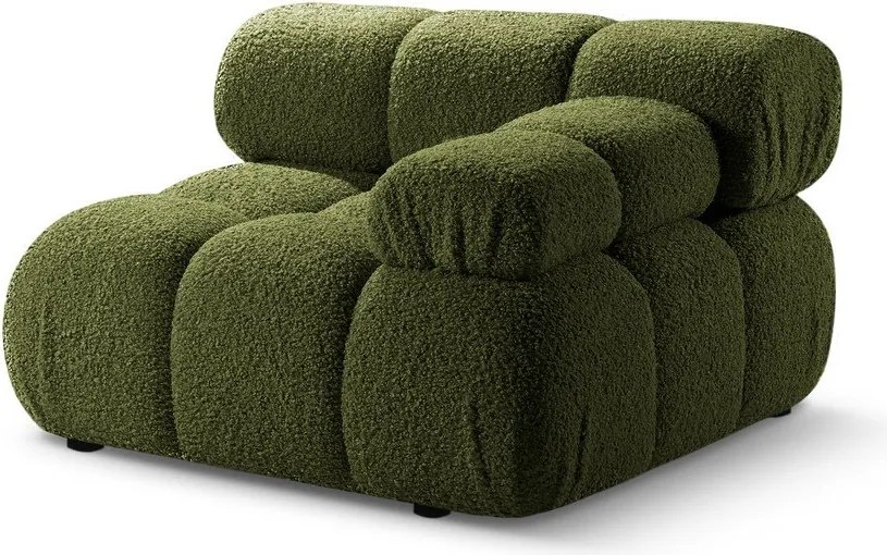 Зелен модул за диван от букле (десен ъгъл) Bellis – Micadoni Home