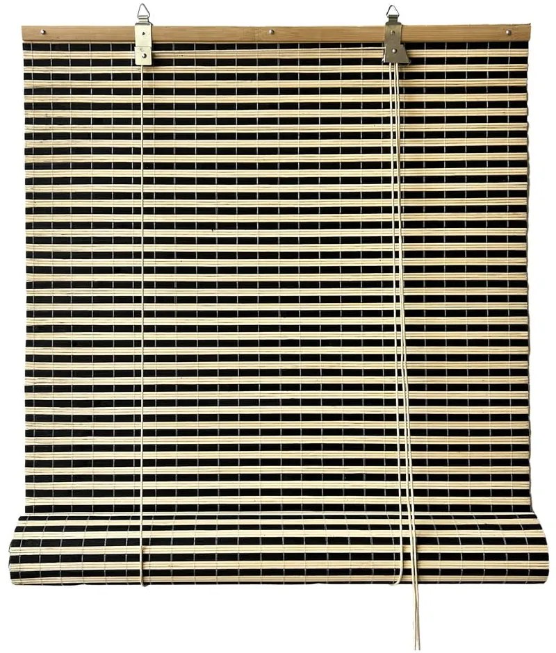 Бамбукова ролетна щора в черен и естествен цвят 100x160 cm Vela – Gardinia