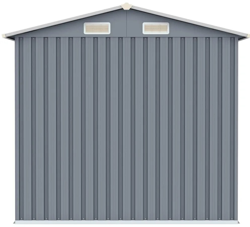 Градинска барака, сива, 205x129x183 см, поцинкована стомана