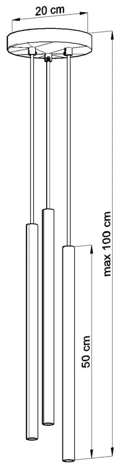 Черно метално висящо осветително тяло ø 20 cm Fideus – Sollux