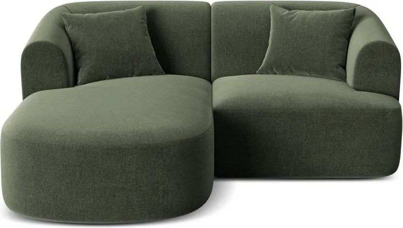 Зелен кадифен ъглов диван (ляв ъгъл) Campi – Cosmopolitan Design
