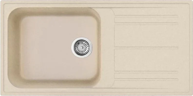 Кухненска мивка Smeg LZ150AV2, 100 см, Материал против надраскване, Лесен за почистване, Бежов