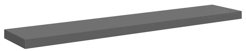 323799 vidaXL Окачен стенен рафт, сив гланц, 120x23,5x3,8 см, МДФ