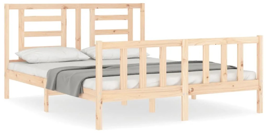 3192886 vidaXL Рамка за легло с табла 5FT King Size масивно дърво