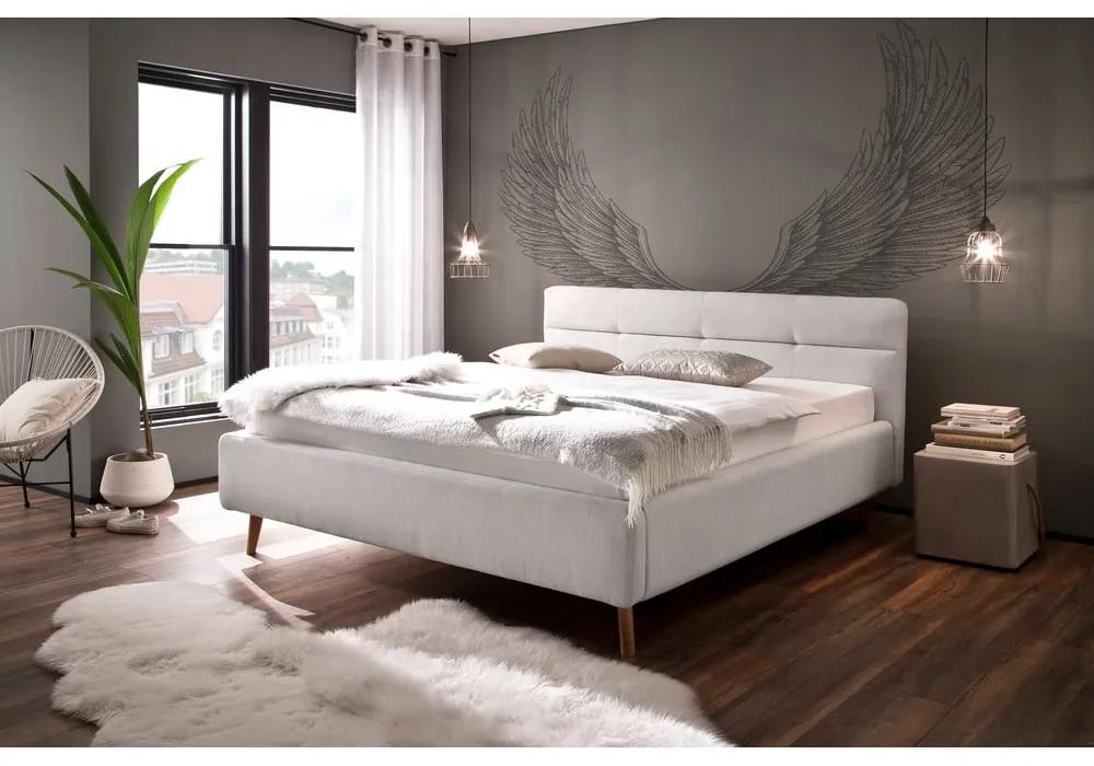 Светлосиво двойно легло с решетка и място за съхранение , 160 x 200 cm Lotte - Meise Möbel