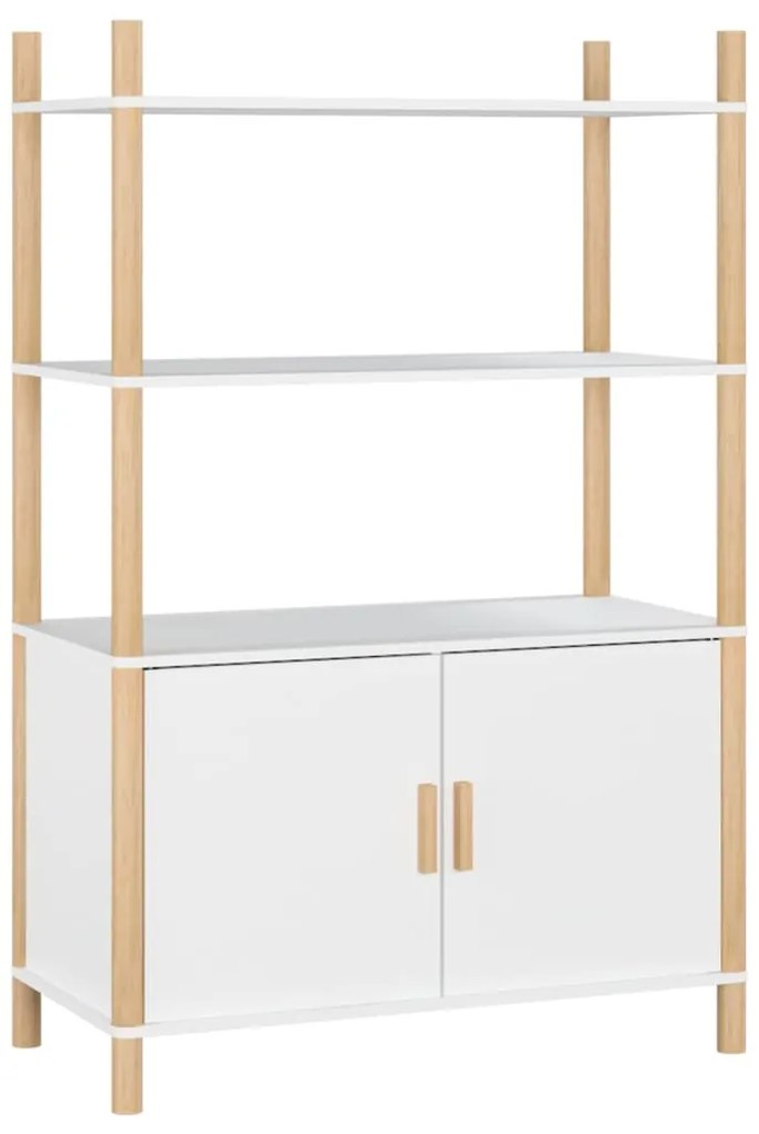 345699 vidaXL Висок шкаф, бял, 80x40x121 см, инженерно дърво