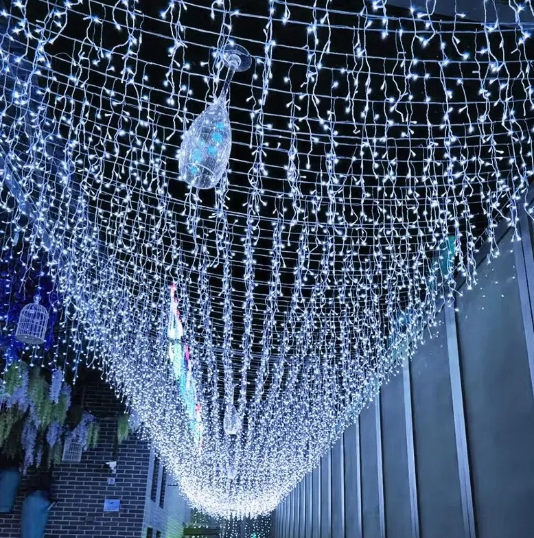 Коледно външно LED осветление, студено бяло IP44 500 LED/23m